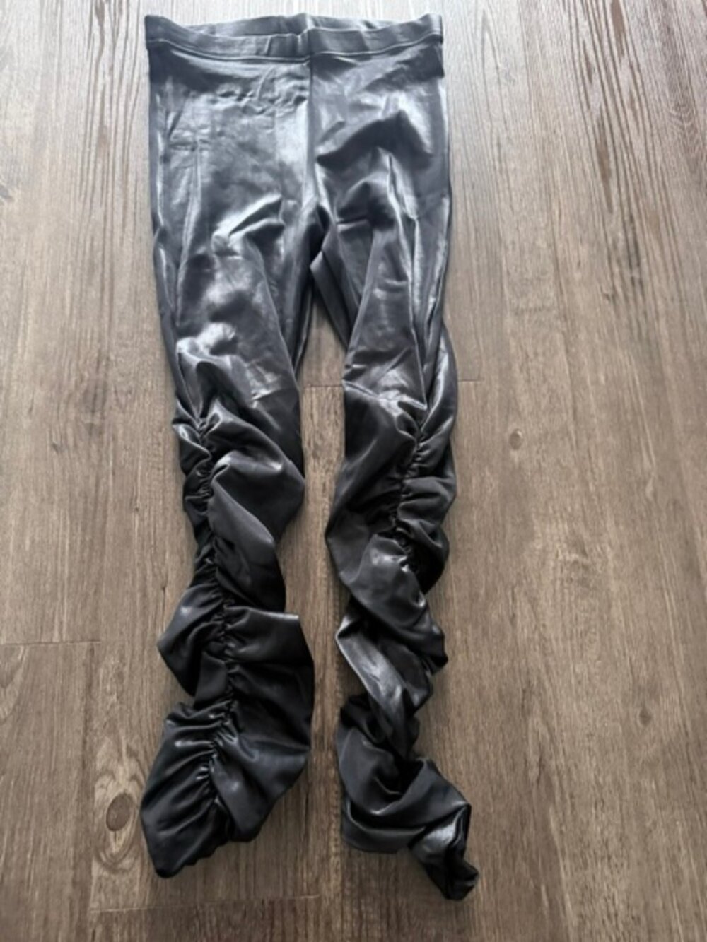 Blackmilk Wet Look High Waisted Ruched Leggings